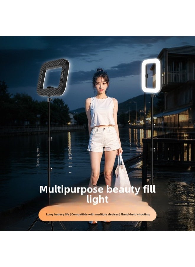 YM-200 Outdoor Charging Fill Light Desktop Live Rabbit Cage Mobile Photography Light Handheld Ring Beauty Fill Light-Light Source Color:Rechargeable Model With 2 Hours Of Battery Life