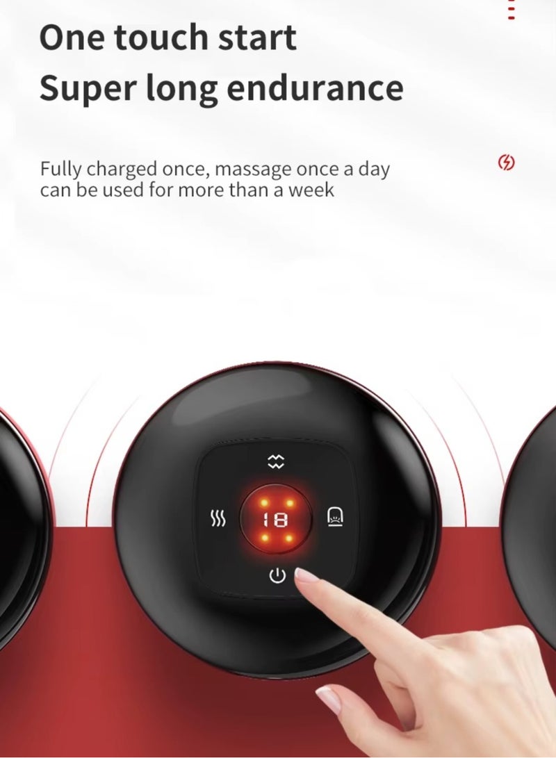 بيتشو جهاز تدليك الحجامة الديناميكي الذكي 4 في 1، علاج بالضوء الأحمر لتخفيف الألم المستهدف، والعقد، والآلام، وآلام العضلات، والدورة الدموية، وشد الجلد، ومجموعة الحجامة المحمولة لعلاج السيلوليت مع 12 مستوى من درجة الحرارة والشفط - Image 4