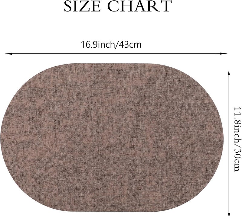 BS أغطية طاولة بي في سي جلدية قابلة للعكس - بني رمادي - Image 2