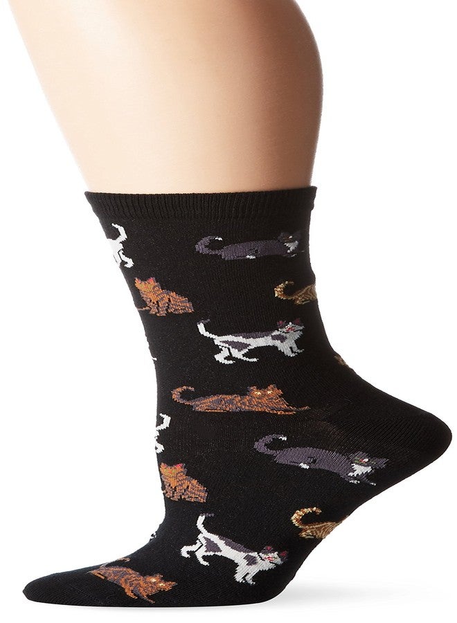 هوت سوكس جوارب نسائية من هوت سوكس، موديل كلاسيك كاتس كرو، لون أسود، ١٠ أبريل، الولايات المتحدة الأمريكية