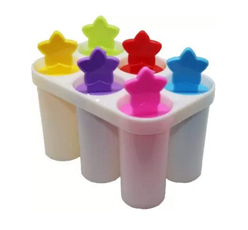 pass pass Ice Cream Candy Kulfi Maker Mould Set of 6 | Plastic Reusable Ice Stick Tray for Homemade Kulfi, Popsicles & Desserts | Multicolor - Image 2