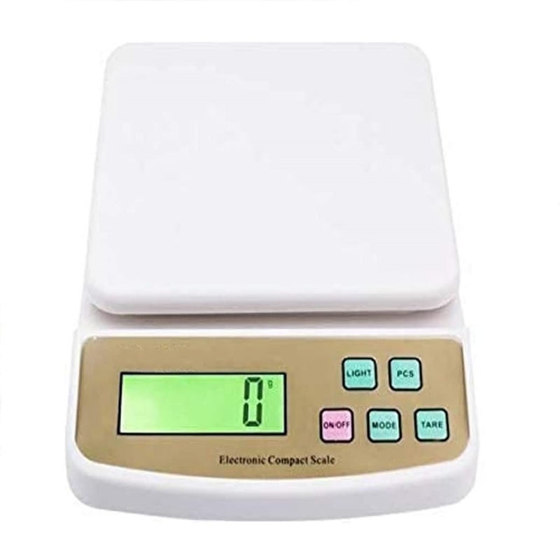 Inditradition Digital Kitchen Weight Scale Food Scale for Baking Cooking and Meal Prep 10 kg Battery Powered White - Image 2