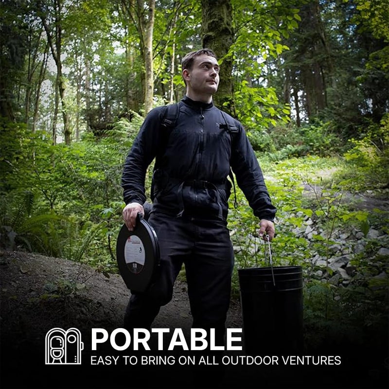 72 HRS Premium Portable Camping Toilet Seat with Lid for 5 Gallon Buckets, Outdoor Camping, Hiking, Emergencies - Perfect for Emergency Preparedness, Backcountry, Car, Boat, Road Trips (No Bucket) - Image 3
