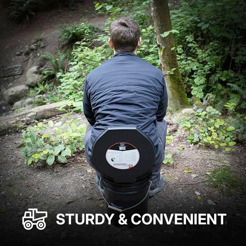 72 HRS Premium Portable Camping Toilet Seat with Lid for 5 Gallon Buckets, Outdoor Camping, Hiking, Emergencies - Perfect for Emergency Preparedness, Backcountry, Car, Boat, Road Trips (No Bucket) - Image 2
