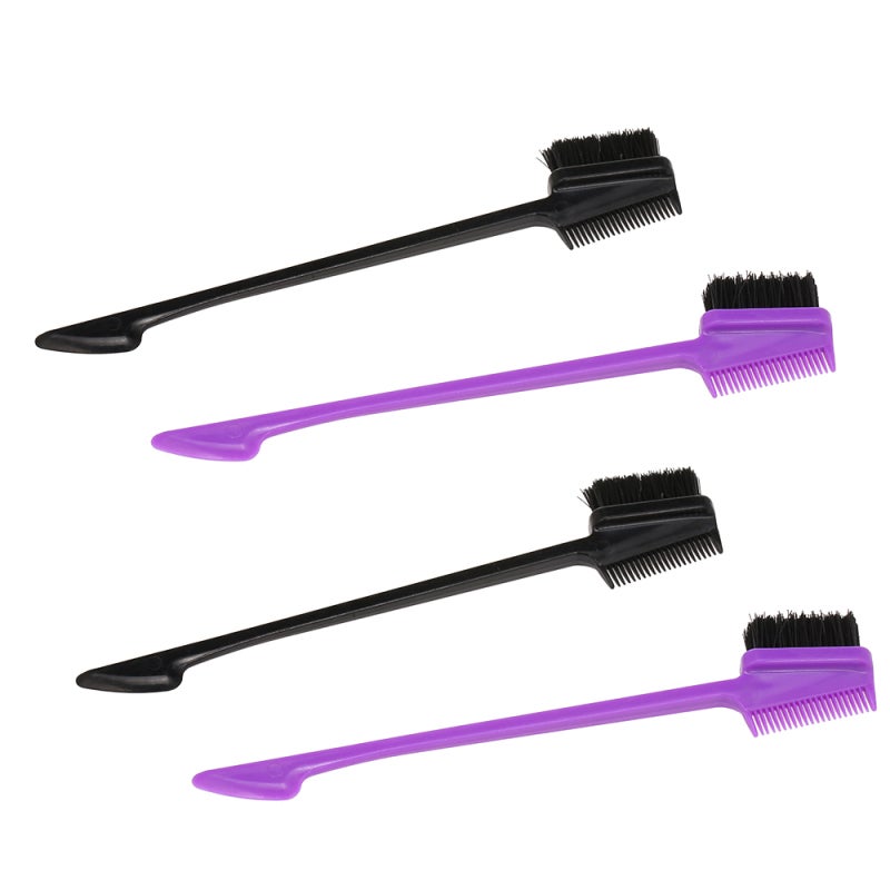 Eyebrow Brush: 4-Piece Set Double-Sided Design - High-Quality Gentle Bristles Eyelash Comb for Precise Eyebrow Grooming and Eyelash Separation On The Go - Image 5