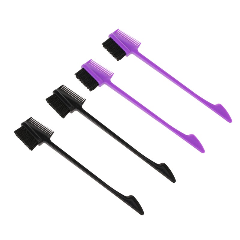 Eyebrow Brush: 4-Piece Set Double-Sided Design - High-Quality Gentle Bristles Eyelash Comb for Precise Eyebrow Grooming and Eyelash Separation On The Go - Image 4