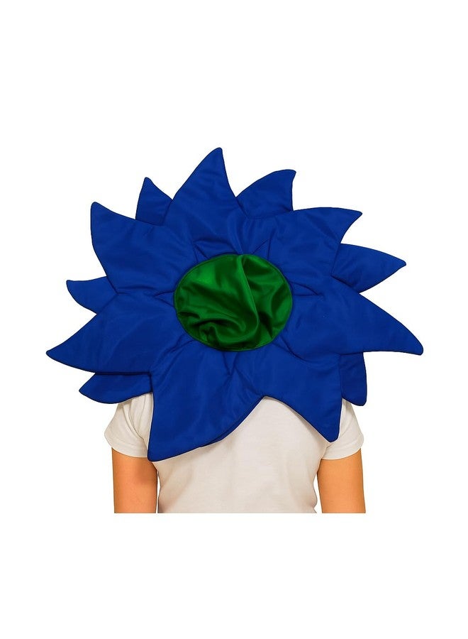 QuickBazaar Flower Face Fancy Dress Costume For Kids | Flower Headpiece Mask | Fancy Dress Costumes School Function & Theme Party (Blue, 8-9 Years) - Image 2