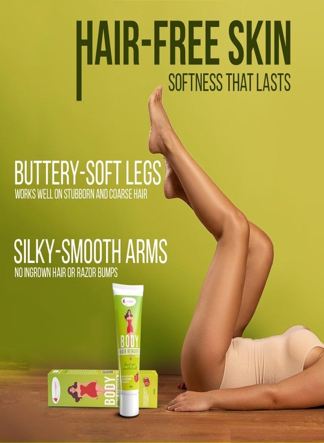 everteen Strawberry Hair Removal Cream for Women 50g, Suitable for Legs, Hands, Underarms & Back, Painless Hair Remover Cream for Girls with Spatula, All Skin Types - Pack of 1 - Image 3