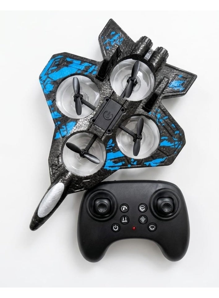 RC Jet Fighter RC Drone Toy with Quad Propellers and LED Lights - Image 2