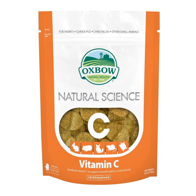 Oxbow Natural Science Vitamin C Supplement, Vitamin C & High-Fiber Timothy Hay, Guinea Pig Items, Made in the USA, Small Pet Supplies, Recommended by Veterinarians, 4.2 oz - Image 1