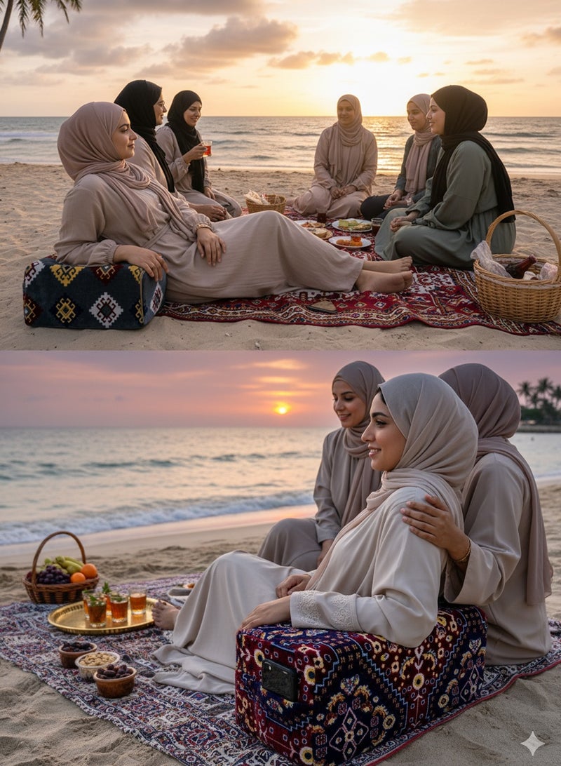 QUTOOB Armrest For Picnic And Camping, Luxurious Arm Rest Pillow, Elegant Traditional Design, Size 20x23x43 cm, Breathable Fabric, Skin-Friendly, Durable, and Comfortable - Image 5