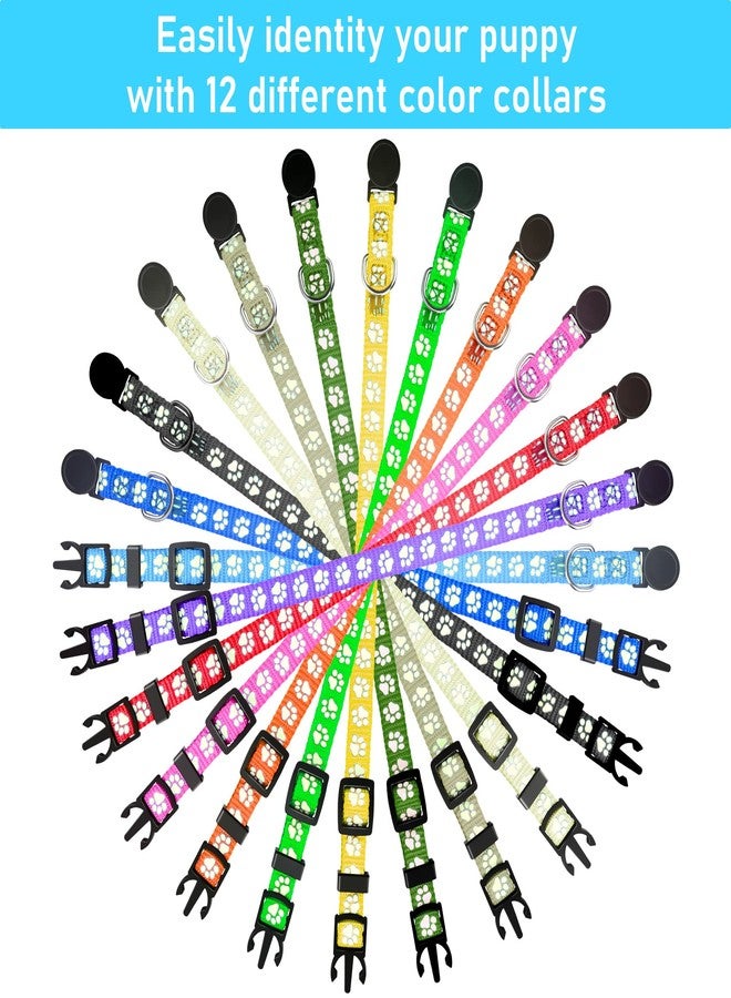 GAMUDA 12Pcs Reflective Puppy Collars, Soft Nylon Adjustable Whelping Set with Breakaway Buckles and 2 Record Keeping Charts (S) - Image 4