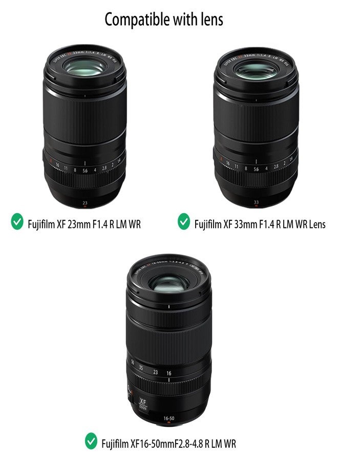 Leftfoto Vintage Square Metal Lens Hood Shade for Fujifilm XF16-50mm F2.8-4.8 R LM WR & Fuji XF 33mm F1.4 R LM WR Lens & Fujinon XF 23mm F1.4 R LM WR Lens Hood,with Front Cap,Black - Image 3