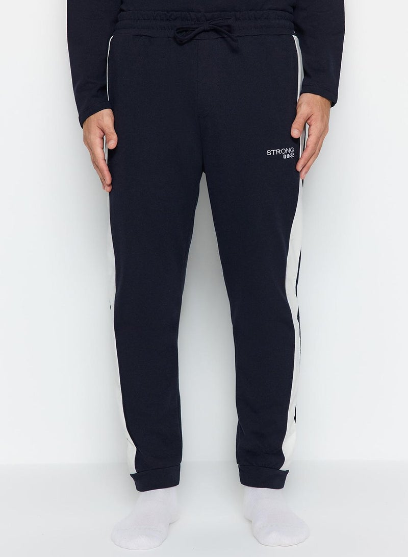 trendyol Navy Blue Embroidered Knitted Pajamas Set - - Image 3