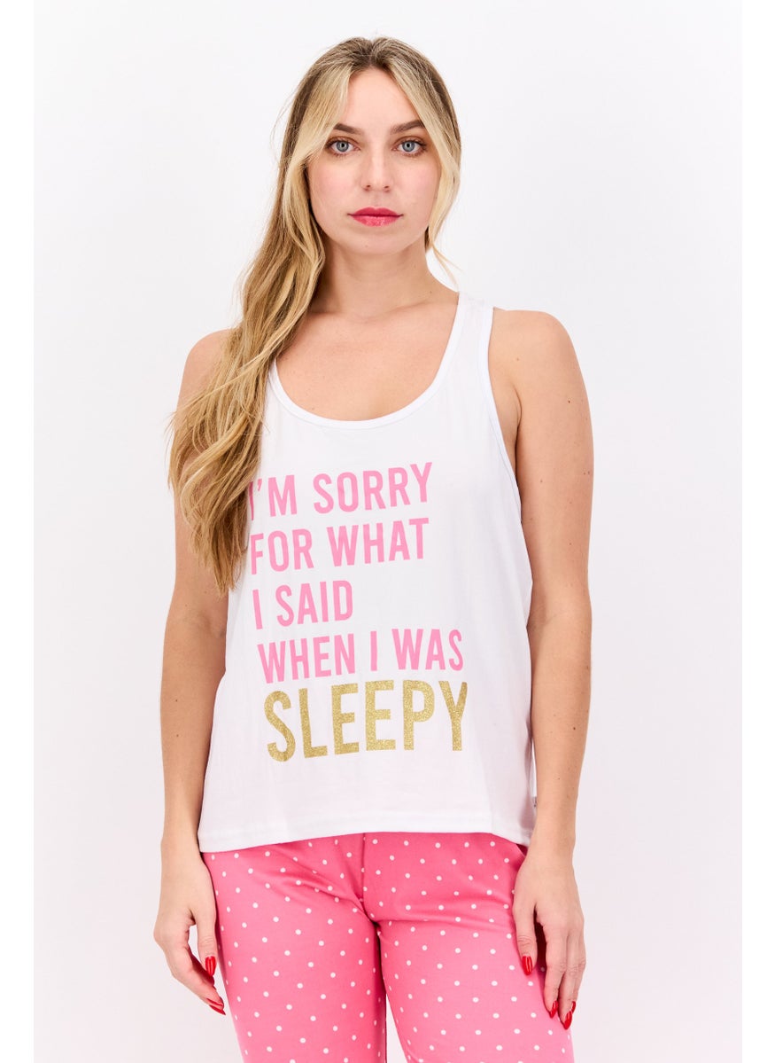 French Affair Women 2 Piece Graphic Printed Pajama Set, Pink Combo  - Image 2