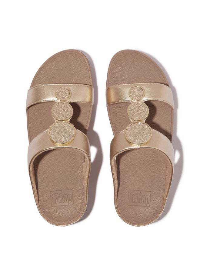FitFlop 049-836 Fitflop Ladies Halo Bead-Circle Metallic H-Bar Slides HJ2-C22 Beige - Image 4