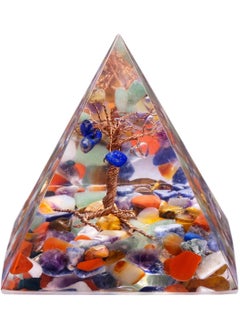 rockcloud Rockcloud Healing Crystal Orgone Pyramid with Copper Wire Tree of Life Energy Generator for Mediation Home Office Decor 