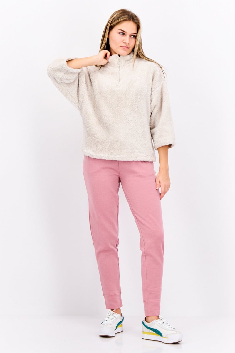 Reebok Women Sportswear Fit Half Zip Outdoor Sweatshirts, Off White - Image 4