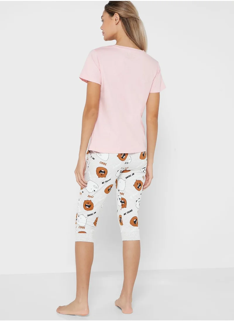 Mezotic Top & Capri Pyjama Set