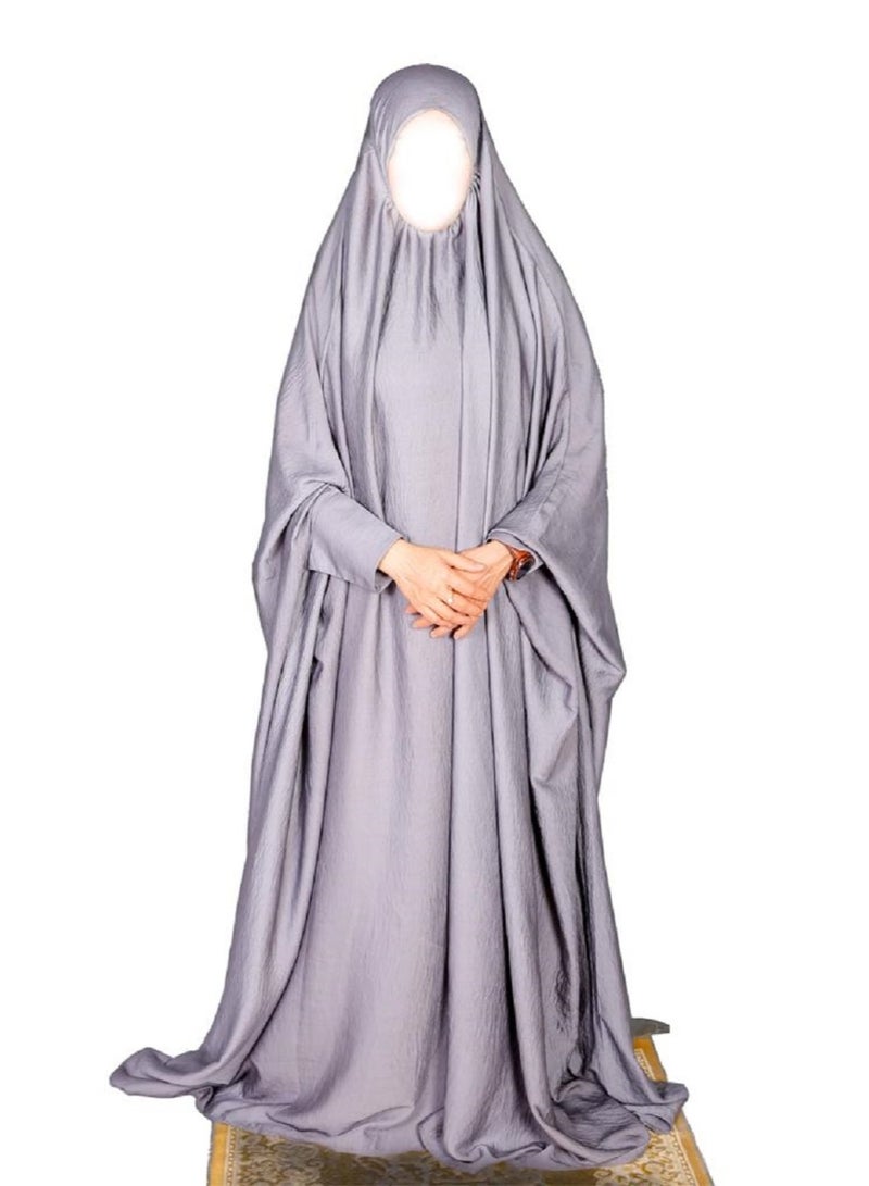 Prayer dresses - Cuffed Sleeves by Nashwa.Boutique (Grey) - Image 1
