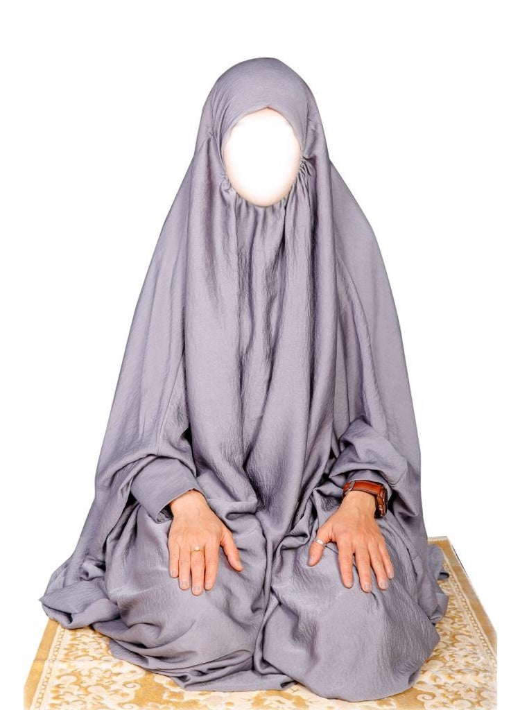 Prayer dresses - Cuffed Sleeves by Nashwa.Boutique (Grey) - Image 2