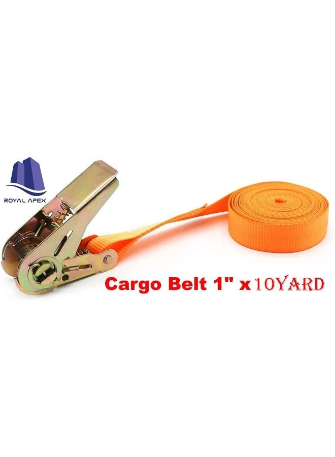 Royal Apex Heavy Duty Cargo Lashings Straps Ratchet And Fastening Tape Tie Down Hook (1ÂX10 Yard)  - Image 2