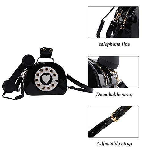 SUKUTU Telephone Shaped Purse Shoulder Crossbody Tote Bags Women Retro Phone Top-Handle Handbags for Girls - Image 3