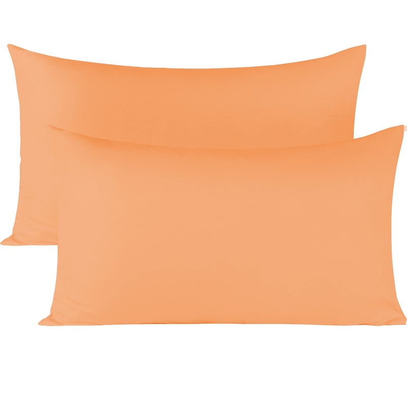 BEDSUM Microfiber Queen Pillowcases Set of 2  Soft Wrinkle Resistant and Easy Care Pillow Cases with Envelope Closure for Kids  20x30 inches  Tan - Image 1