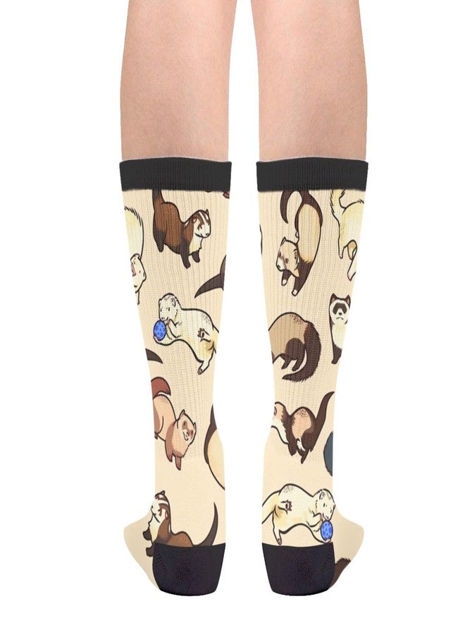MOLIAN Adorable Ferret Unisex Casual Sports Socks Knee High Athletic Long Tube Stockings - Image 2