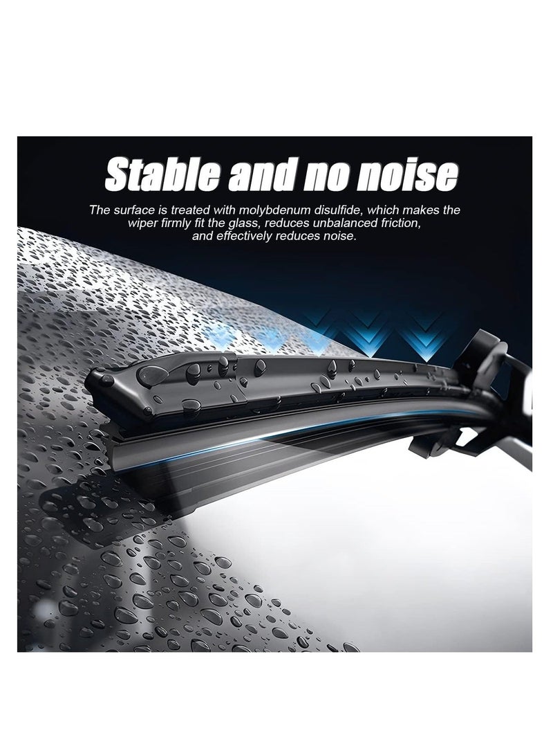 4 Pieces Windshield Wiper Blades Refills DIY Adjustable Car Windscreen Wiper Rubber Strips Frameless Window Boneless Insert Silicone Strips Auto Universal Accessories for Most Vehicles (26 Inches) - Image 4