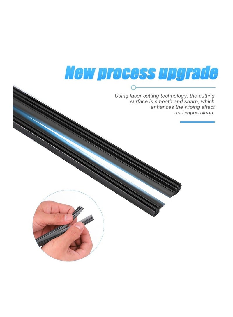 4 Pieces Windshield Wiper Blades Refills DIY Adjustable Car Windscreen Wiper Rubber Strips Frameless Window Boneless Insert Silicone Strips Auto Universal Accessories for Most Vehicles (26 Inches) - Image 2