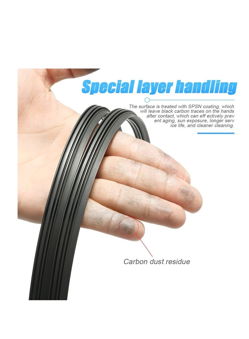 4 Pieces Windshield Wiper Blades Refills DIY Adjustable Car Windscreen Wiper Rubber Strips Frameless Window Boneless Insert Silicone Strips Auto Universal Accessories for Most Vehicles (26 Inches) - Image 3
