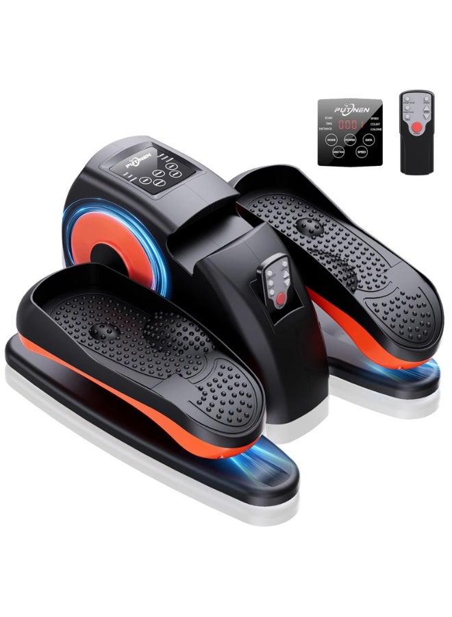 أسيف جهاز تمارين بيضاوي الشكل تحت المكتب، جهاز تمارين الساق البيضاوي لكبار السن، مجمع بالكامل، جهاز تمارين دواسة كهربائي محمول وهادئ مع جهاز تحكم عن بعد و12 سرعة قابلة للتعديل، - Image 1