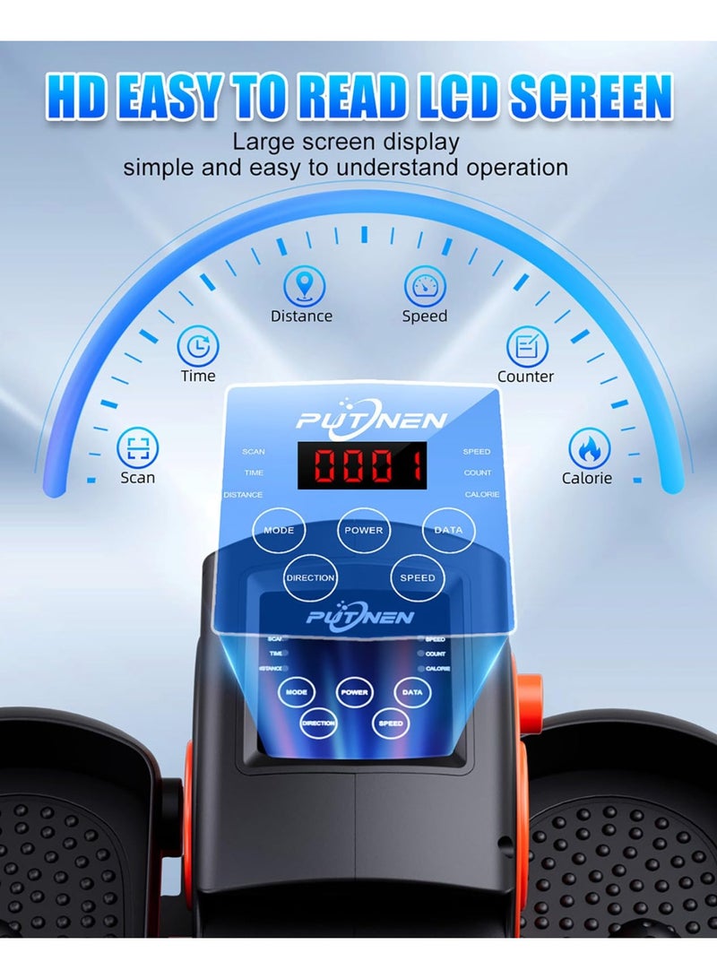 أسيف جهاز تمارين بيضاوي الشكل تحت المكتب، جهاز تمارين الساق البيضاوي لكبار السن، مجمع بالكامل، جهاز تمارين دواسة كهربائي محمول وهادئ مع جهاز تحكم عن بعد و12 سرعة قابلة للتعديل، - Image 4