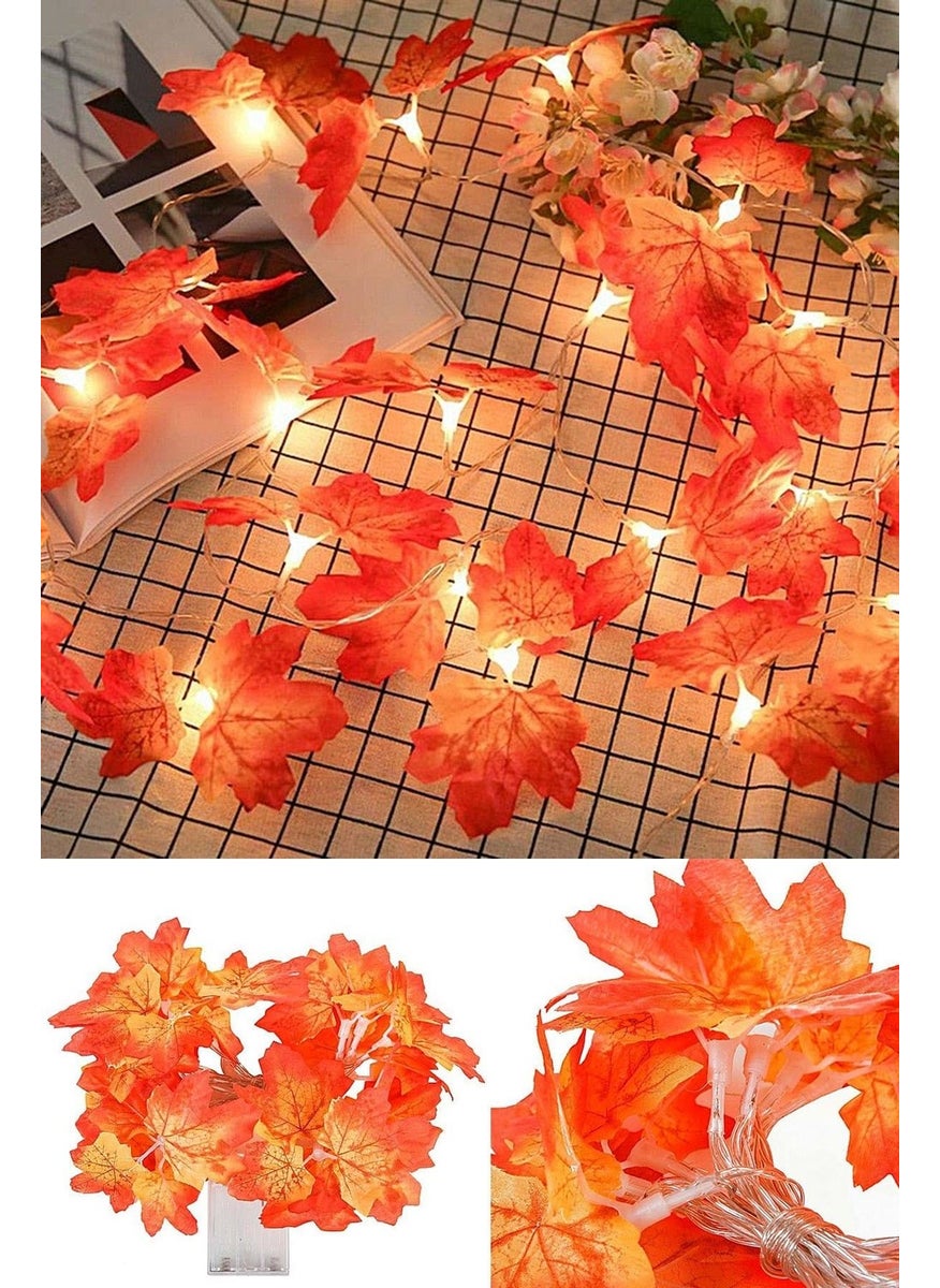 Technosmart 20-Piece Autumn Concept Decorative Leaf Strip LED Light Daylight  - Image 2