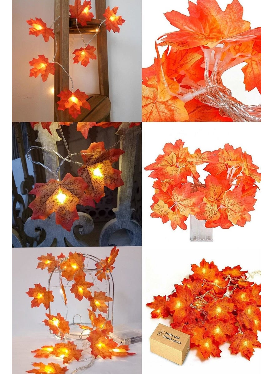Technosmart 20-Piece Autumn Concept Decorative Leaf Strip LED Light Daylight  - Image 3