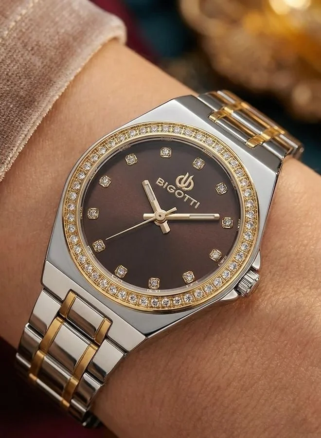 BIGOTTI Bigotti - Quotidiano Women Watch | Stainless SteelBrass Case | Analog | Round Dial | Mineral Glass | Japanese Quartz | Water Resistant 30 Meters