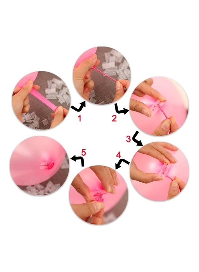 Loquat 200PCS Balloon Clips, Plastic Balloon Clips Ties for Sealing, H Shape Bulk Balloon Ties Clips Tool, for Wedding Party Birthday Decoration, Balloon Arch, Balloon Column Stand, Balloon Connectors - Image 5