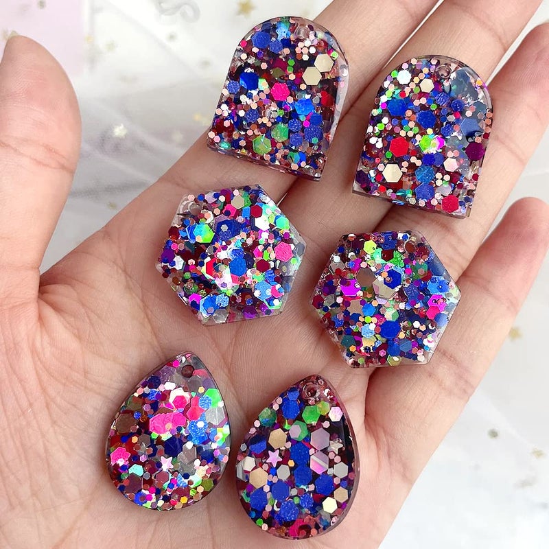 ResinWorld Earrings Molds with Varieties of Shapes and Sizes, 171Pcs Resin Jewelry Making Kit, Stud Dangle Drop Earrings Resin Molds with Hole - Image 4