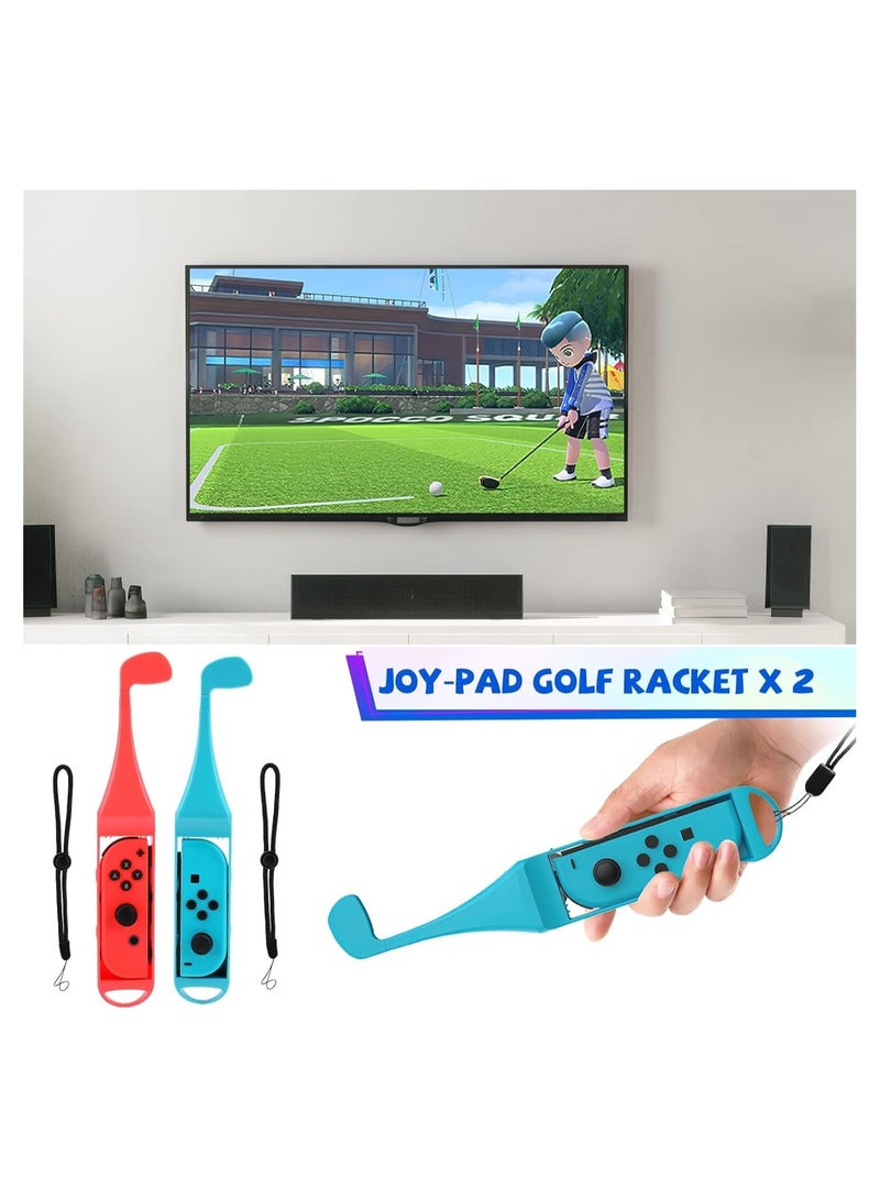 DOBE 18 in 1 Switch Sport Games Accessories Bundle for Nintendo Switch Games, Family Bundle Accessory Kit with Tennis Racket Controller Grips Racing Wheel Bandage Golf Club Wheels Drum Stick Fishing Rod - Image 3