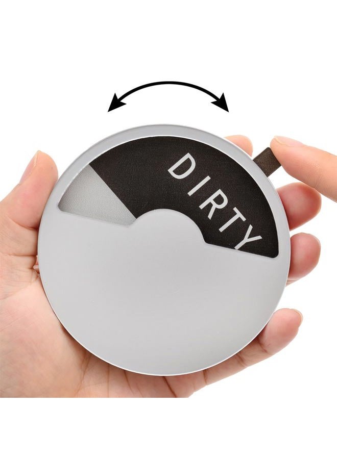 Kichwit Dishwasher Sign Clean Dirty Dishwasher Magnet, Works on All Dishwashers, 3.5", Silver - Image 2