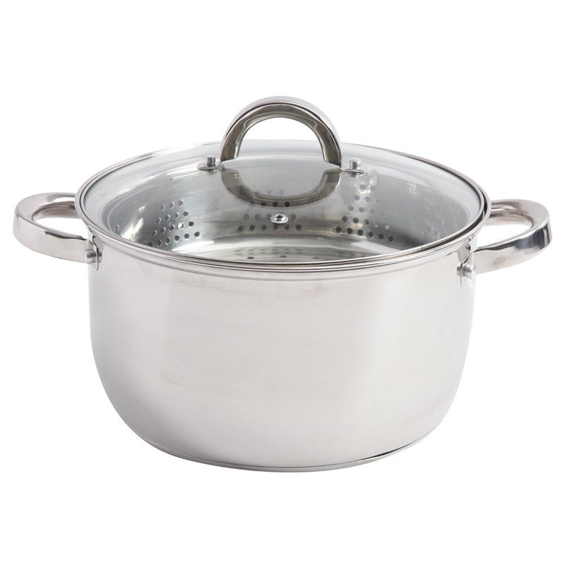 Oster Sangerfield 6-Quart Stainless Steel Dutch Oven Casserole with Steamer Basket â€“ Durable Kitchen Cookware for Slow Cooking and Steaming - Image 2