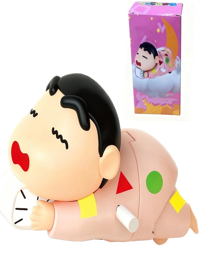 Pmeixcy Pink Lazy Shinchan Crawling Toy, Crawling Toy with Dancing Motion,Cute Anime Figurine, Valentine's Day Gift for Girlfriend with Color Box Birthday Gift, 5.5x6x11cm with Colorful Packaging - Image 1