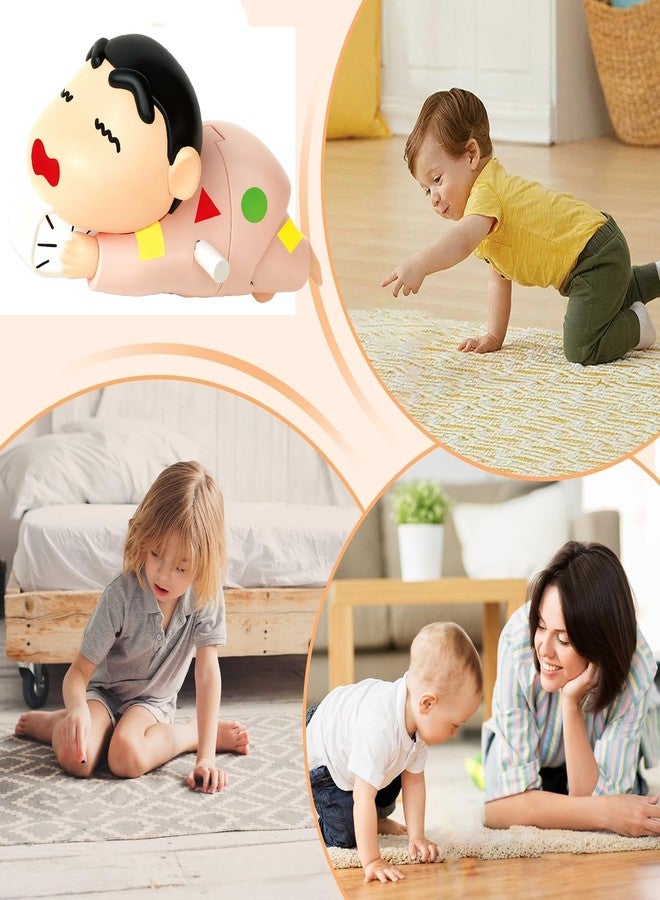 Pmeixcy Pink Lazy Shinchan Crawling Toy, Crawling Toy with Dancing Motion,Cute Anime Figurine, Valentine's Day Gift for Girlfriend with Color Box Birthday Gift, 5.5x6x11cm with Colorful Packaging - Image 4