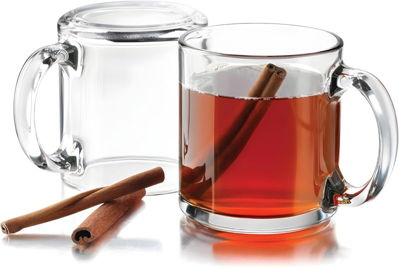 Bexter Pack of 2 Clear Glass Coffee Mugs â€“ 13 oz Heavy-Duty Thick-Walled Cups for Hot Beverages â€“ Durable, Elegant, Heat-Resistant Glassware for Coffee, Tea, Lattes, and More - Image 2