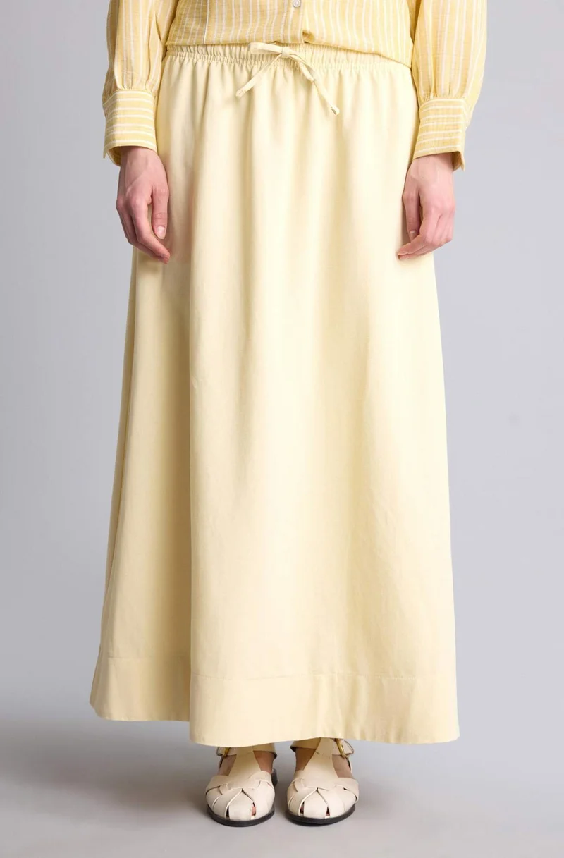 DeFacto A Cut Linen Blended Maxi Skirt