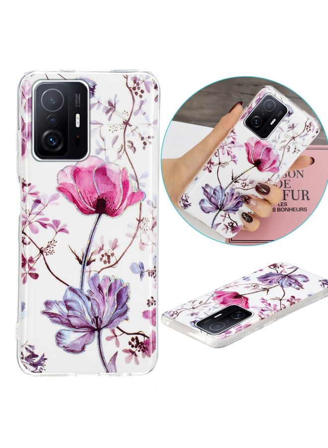 HuHa Case Cover For Xiaomi 11T / 11T Pro Electroplating TPU Protective Phone Case Lotus 