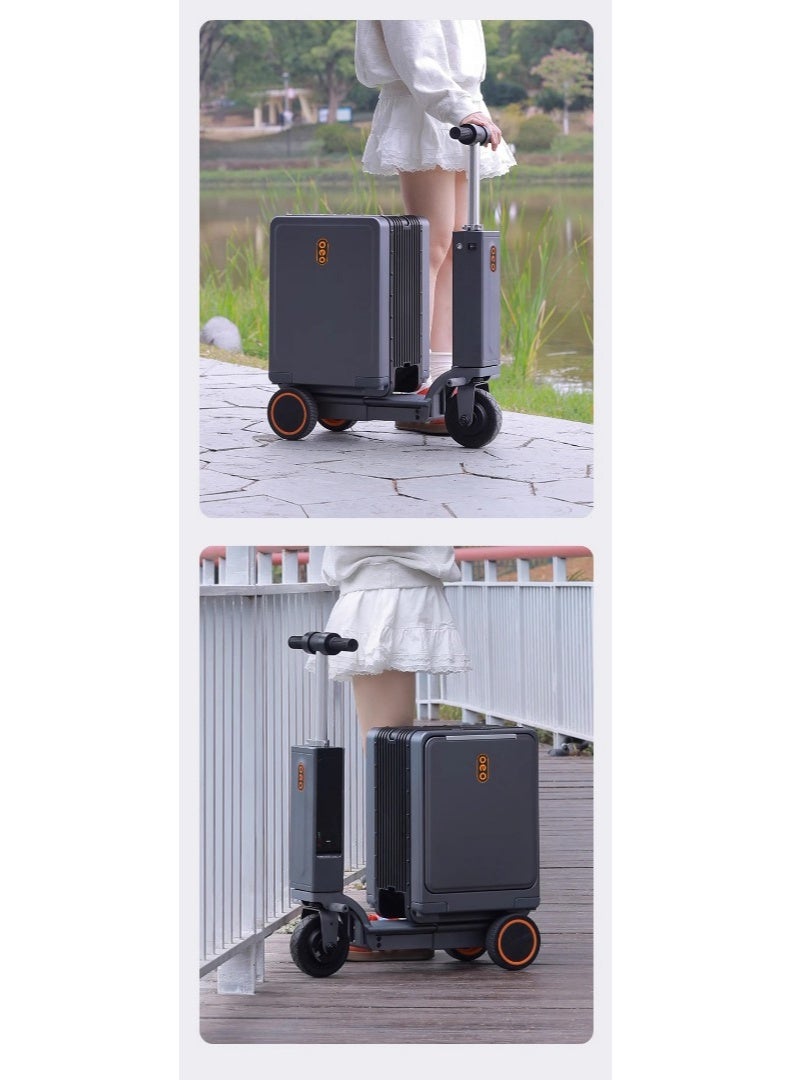 OEO Electric Smart Suitcase with Detachable Battery, Airplane Approved, Extendable Design, Durable PC Material, Secure Password Lock, and Spacious Electric Compartment Color White - Image 4