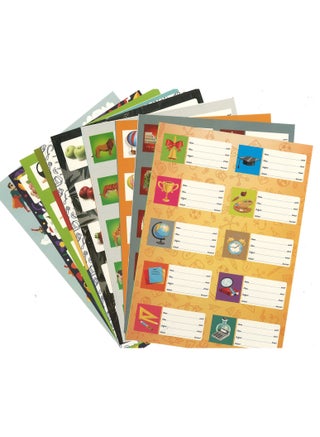 100-Piece Name Slip Labels For School Assorted Designs