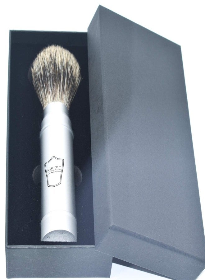 Parker Safety Razor Parker Full Size Travel Shaving Brush with Pure Badger Bristles - Ingenious Design Stores the Brush Head in the Handle Making the Brush Compact for Travel - Image 4